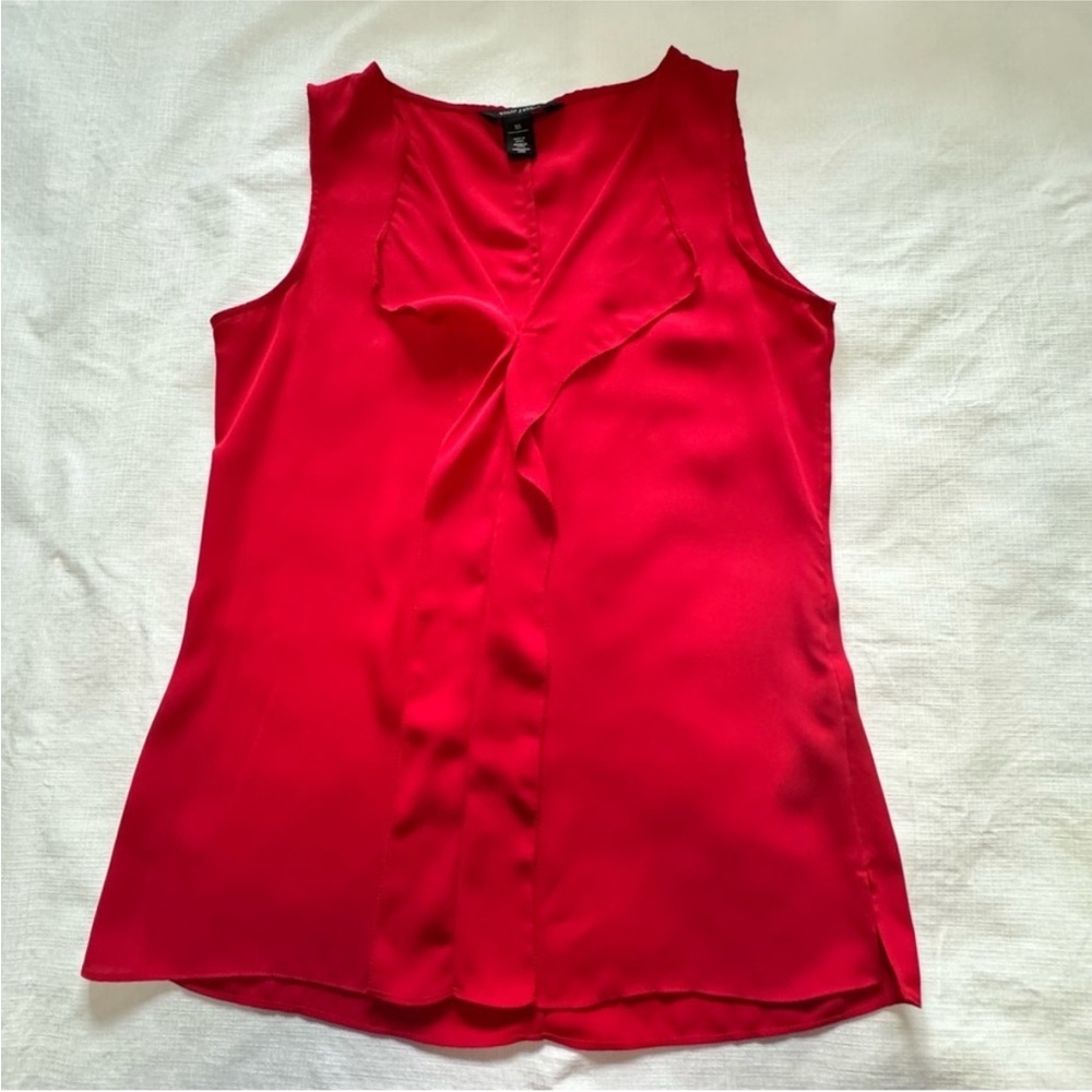 White House Black Market Vibrant Red Sleeveless Blouse